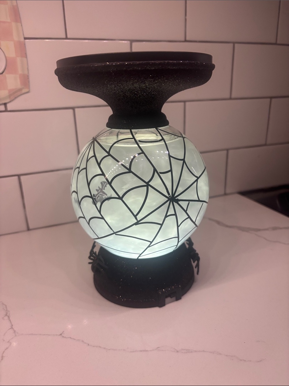 Bath & Body Works 2020 Halloween Bat Water Globe Candle Pedestal Holder - Picture 7 of 11